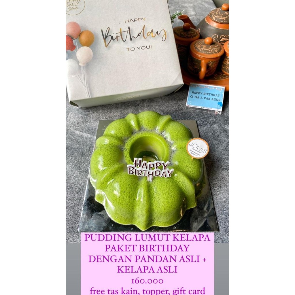 

Grosir Pudding Lumut Kelapa - Birthday Edition - Ready Setiap Hari