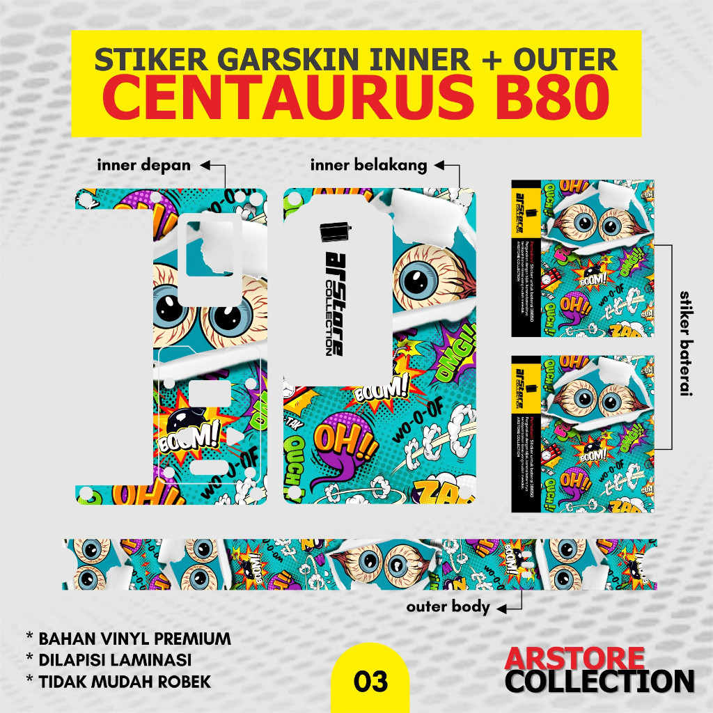 

Premium Cut - Arstore Stiker Inner Set B80 003 Garskin Stiker / Case Custom Terlaris 2PCS/ Fullbody