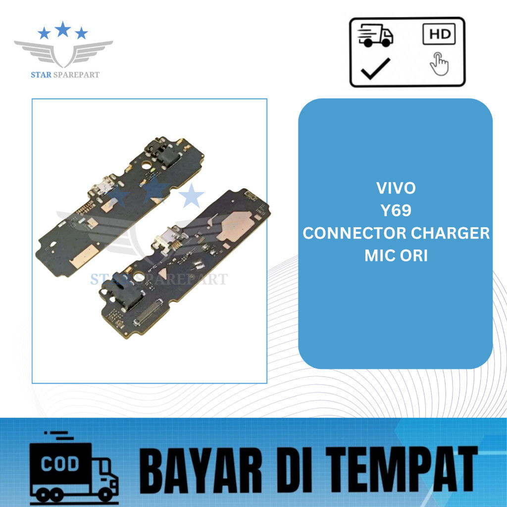 FLEXIBEL VIVO Y69 + CONNECTOR CHARGER + MIC ORI