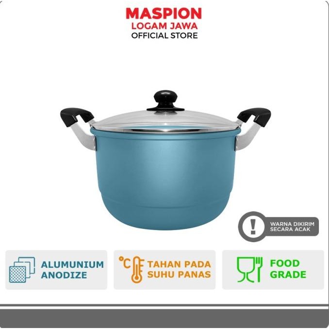 Maspion Mikado Dandang Alcor Anodize Tutup Kaca - Steamer Alumunium