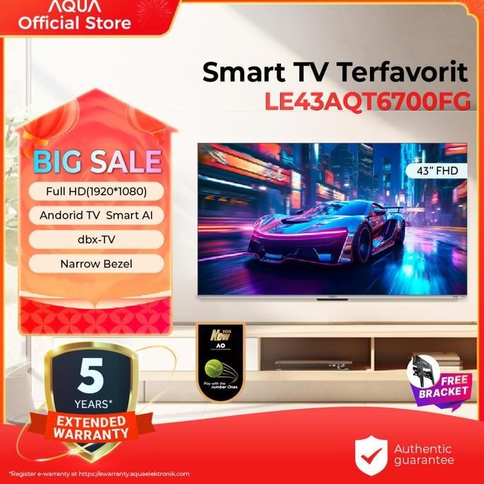 AQUA Elektronik Smart Android TV LE43AQT6700FG 43 Inch - Android 11