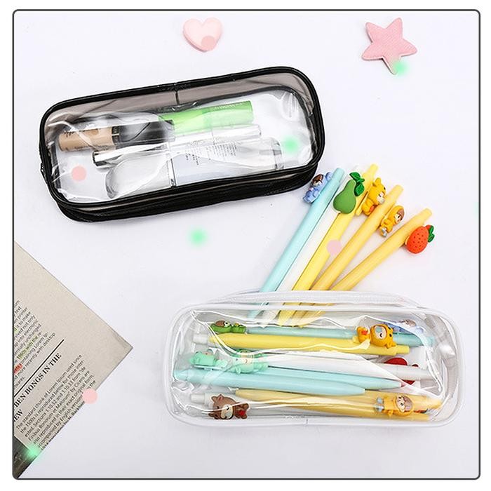 

PROMO KOTAK PENSIL KOREA / TEMPAT PENSIL TRANSPARAN TRANSPARENT PVC CASE PLASTIK TRANSPARAN PENCIL
