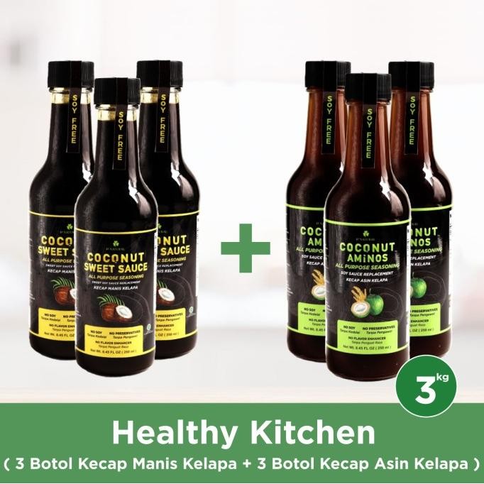 

kecap manis kelapa, no soy, tanpa kedelai, tanpa msg - 6 botol termurah