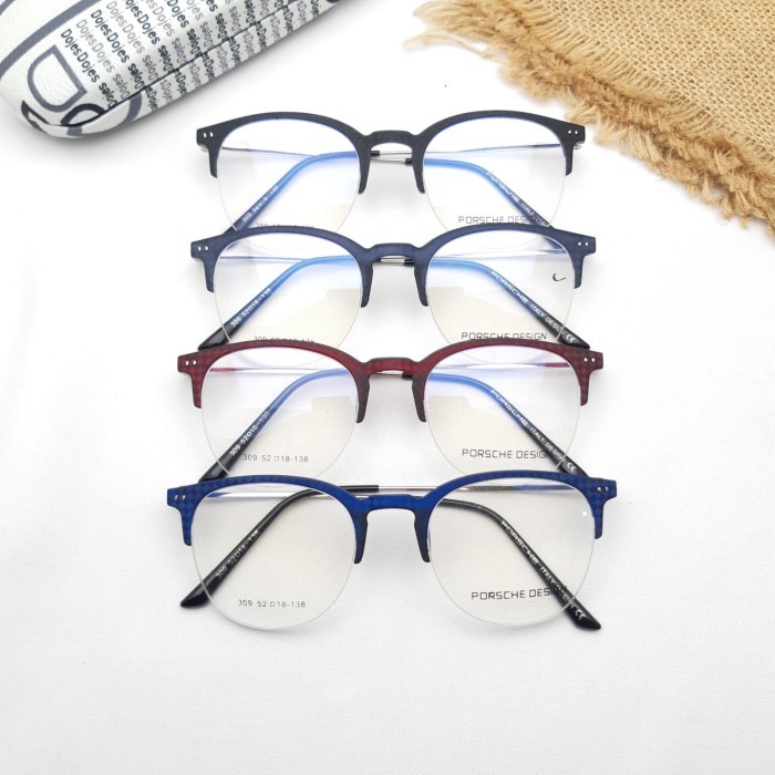 Frame Kacamata Porsche Design 801 HALF gantung minus baca photocromic