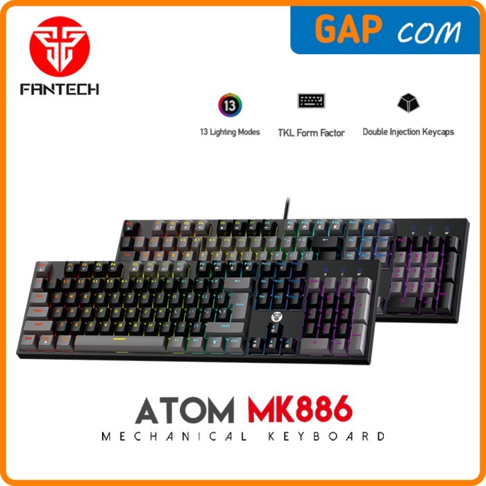 Keyboard Gaming Mechanical Fantech Atom Mk886 Rgb Full Size Keyboard