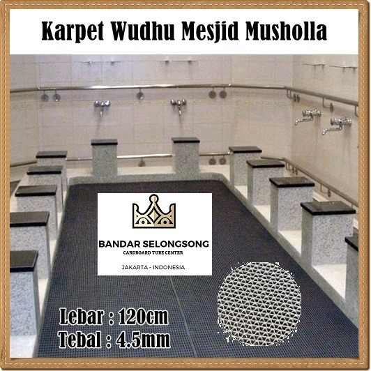 Keset Karpet Karet Lantai Anti Slip Wudhu Musholla Masjid Meteran Roll