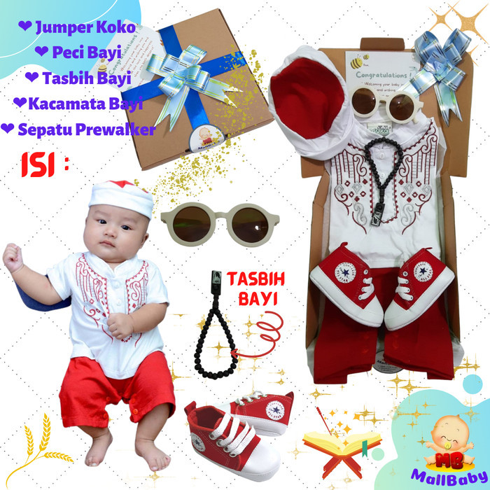 

Paket Kado Bayi Laki Laki Baju Koko Hampers Bayi Islami Muslim Premium