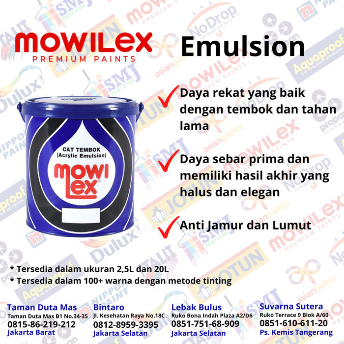 Promo Cat Tembok Interior Mowilex Emulsion Warna Intrique E108 2,5L Terlaris
