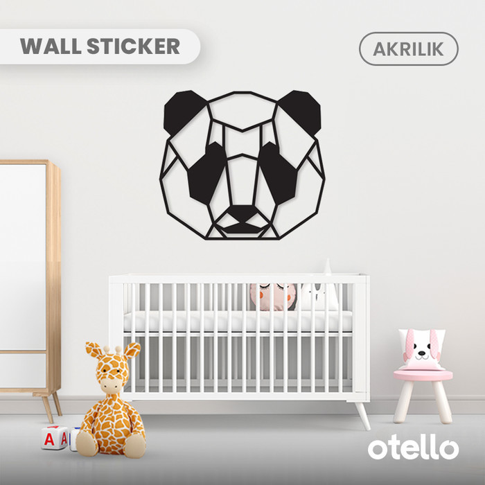 Hiasan Dinding Kamar Anak Panda Head Wall Sticker Akrilik Stiker Dekor