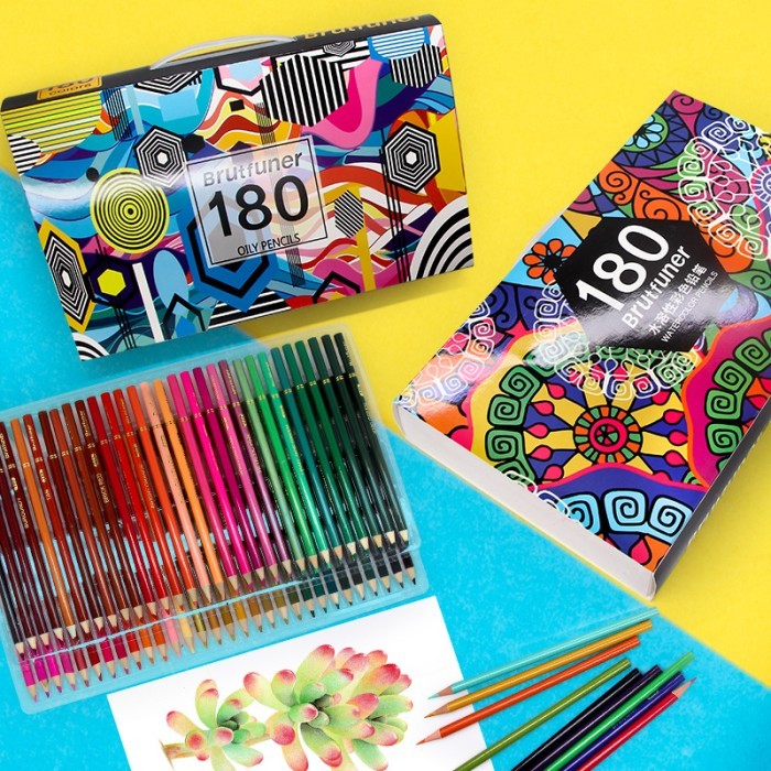 

Pensil Warna Brutfuner Painting Oil Pencil Artist Color Pencil Set 180