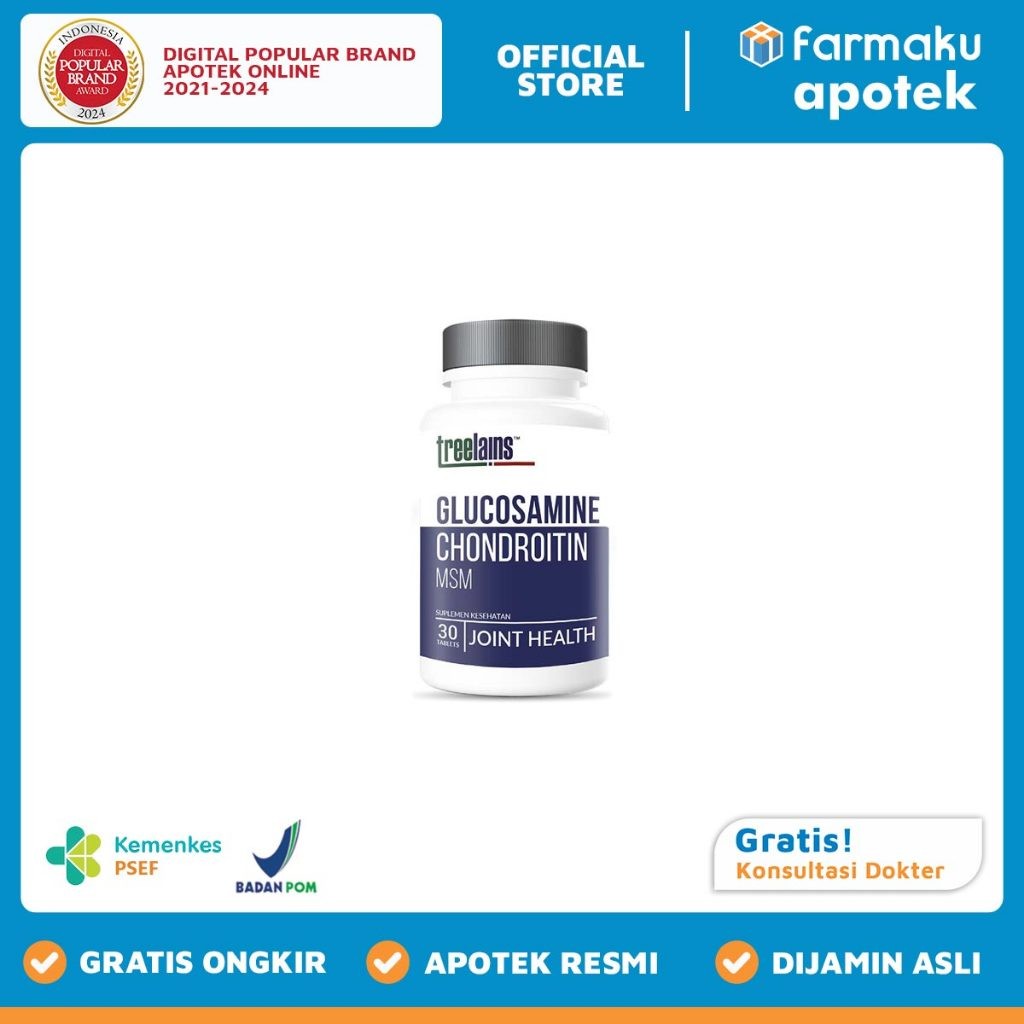 Treelains Glucosamine Chondroitin MSM Botol 30 Tablet - KGS