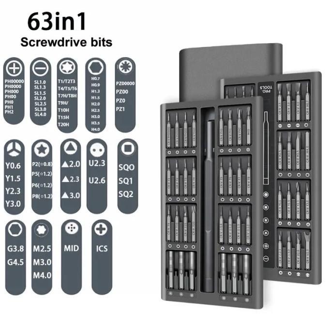Obeng Set Magnet Torx Security PH00 PH00 Tri Wing PH1 PH2 Hex Philips