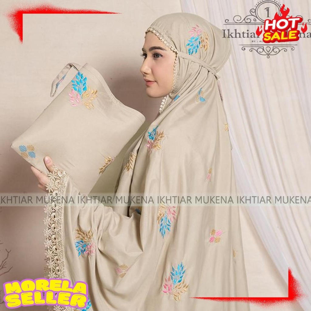 Mukena Dewasa Bordir Songket Daily Katun Premium Mewah Ikhtiar Series Diskon Setengah Harga