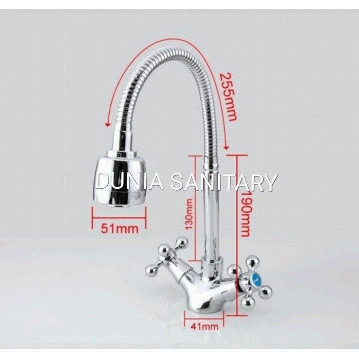 kran cuci piring / kran sink panas dingin fleksibel model toto wasser