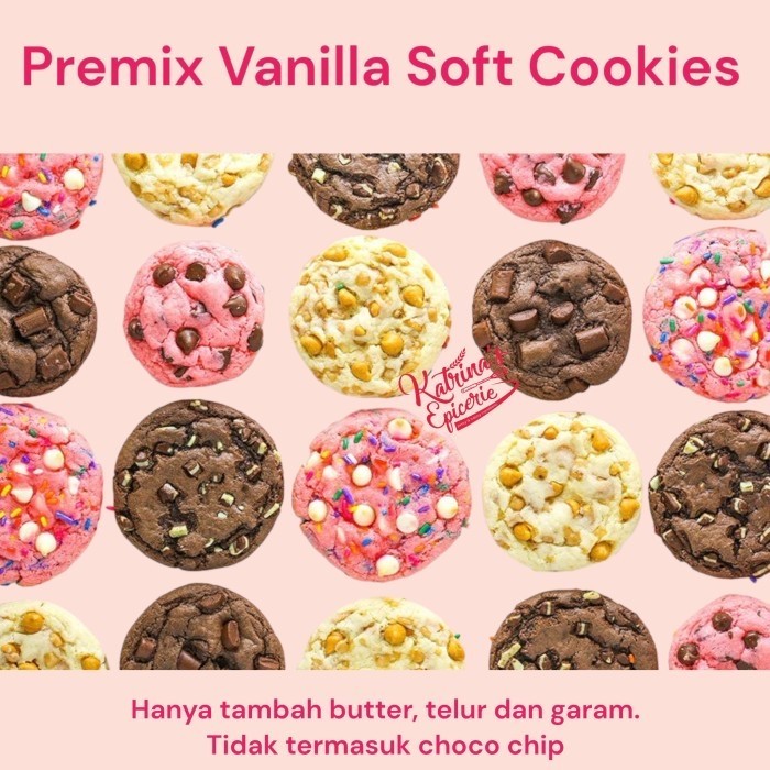 

BARANG TERLARIS Premix Vanilla Soft Cookies 500 Gram Tepung Instant Kue Kering Vanila