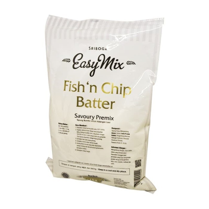 

BARANG TERLARIS SRIBOGA EASYMIX FISH N CHIP BATTER 1 KG - TEPUNG IKAN GORENG