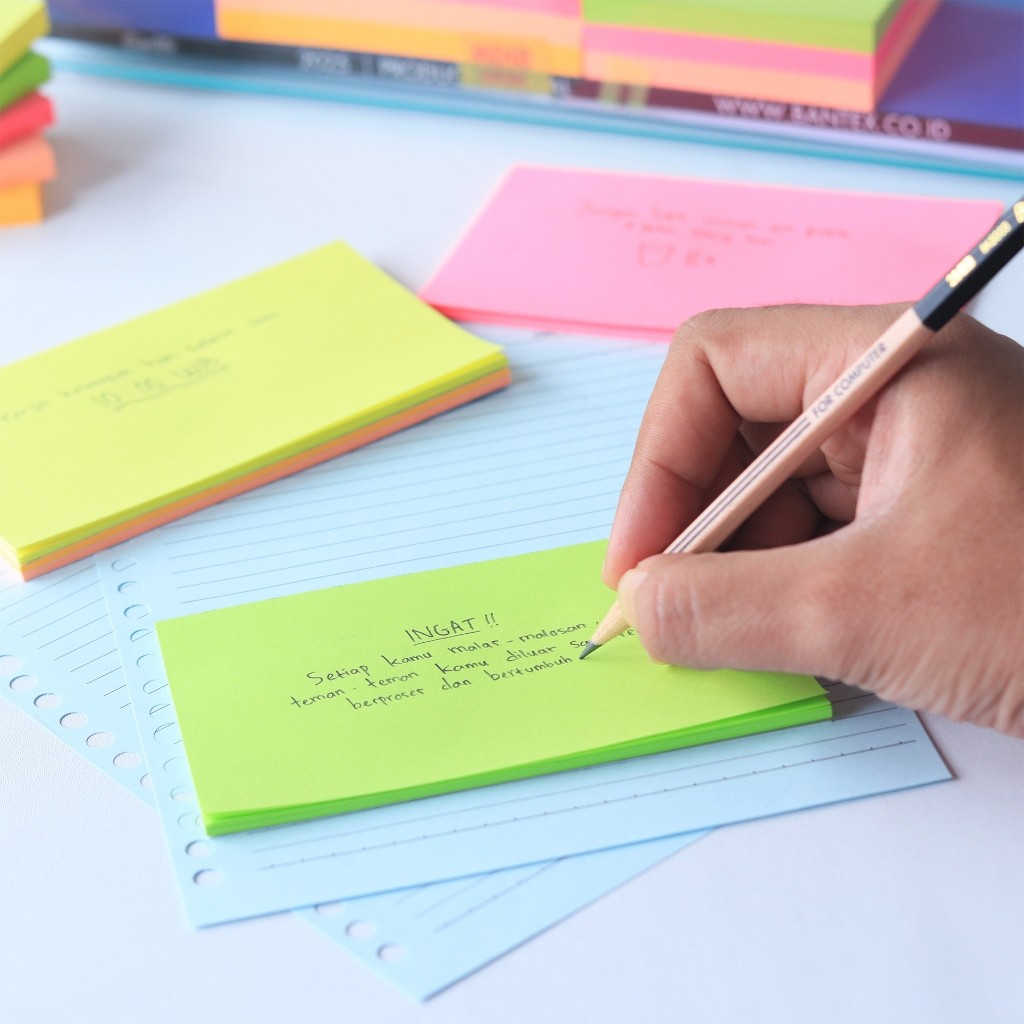 

[Pelangi Stationery] BANTEX Sticky Notes Polos 5 Warna 3 X 5 Inch 100 Lembar