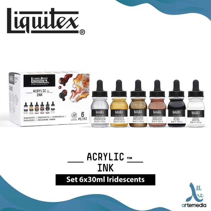 

TERBARU Tinta Akrilik Liquitex Acrylic Ink Set 6x30ml Pigment Calligraphy Set