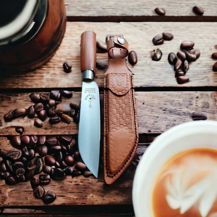 Pisau Cap Garpu Asli 6"+ Sarung Kulit