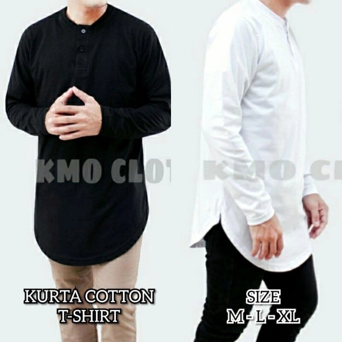 KAOS KOKO KURTA COTTON ORIGINAL T-SHIRT KATUN PRIA LENGAN PANJANG