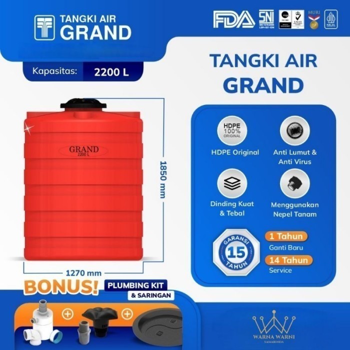 ] Tandon Tangki Air GRAND 2200 liter