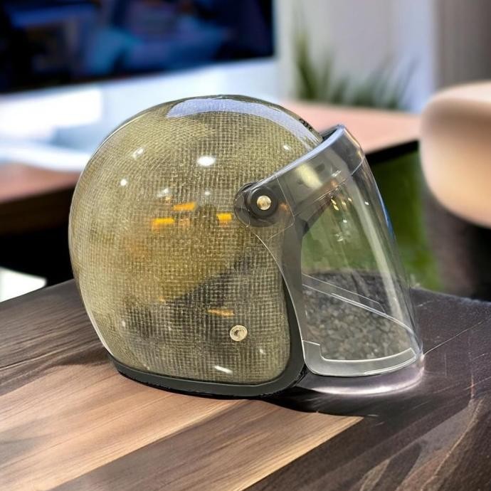 READY STOCK HELM SLIM HEAD RETRO TX 500 RAW