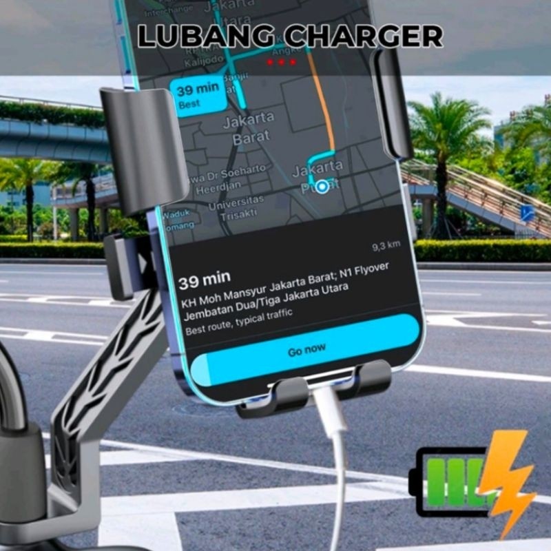 Cuci Gudang [ Sks ] Cod Hds-097 Holder Hp Motor Spion Stand Penyangga Penahan Handphone Universal