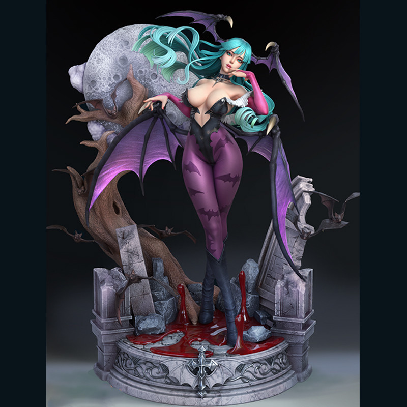 Baru 64cm pvc Vampire Morrigan Aensland GK Limited Statue Figure Aensland Figure Succubus Bishoujo S