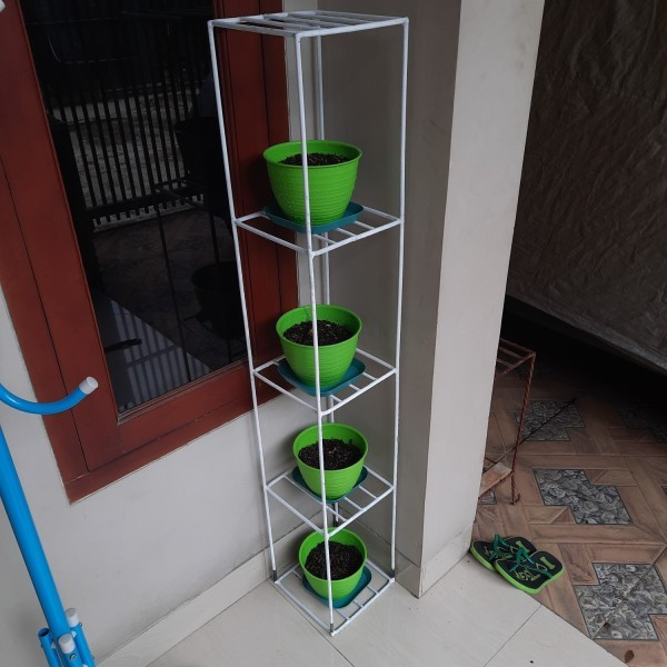 Tahan Lama Tinggi 120 Cm Kotak 20X20Cm/Rak Cantik/Rak Bunga Besi/Standing Pot Besi