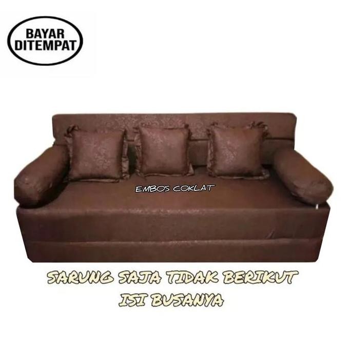 Sarung Sofa Bed Busa Inoac/Royal Tebal 20 cm No 1 2 3 4 Motif Bunga Hitam