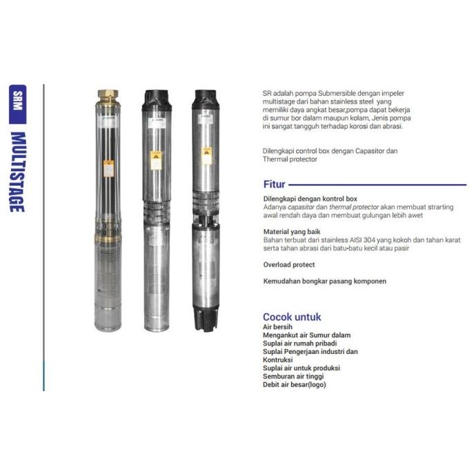 ------] INOTO 4SRM 1010 2hp 2 inch kabel pendek pompa air submersible 2 PK HP
