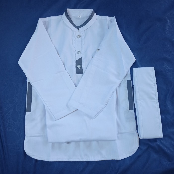 SETELAN BAJU KOKO PUTIH ANAK LAKI-LAKI LENGAN PANJANG 1-14 TAHUN