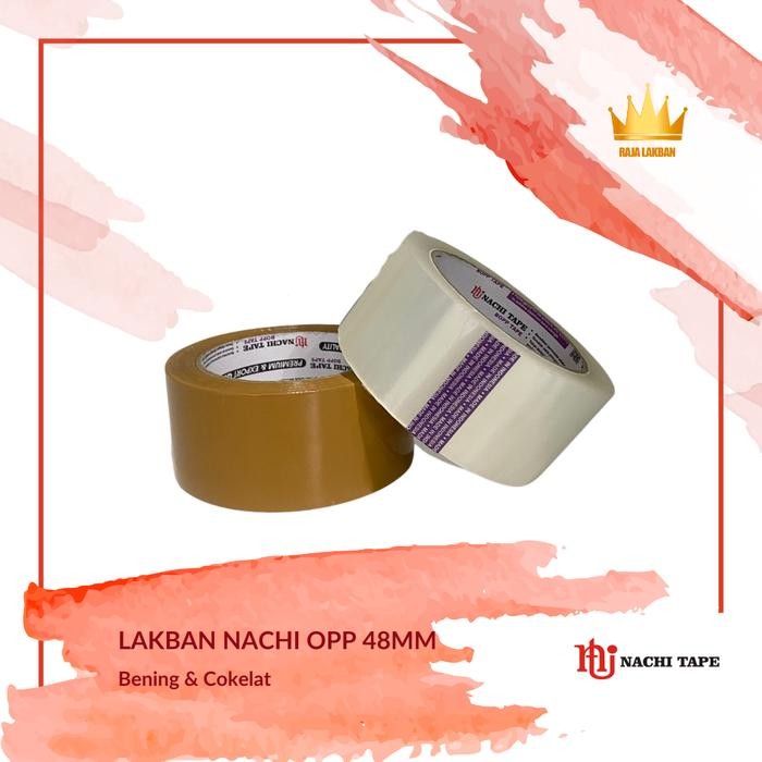 

Plakban Lakban Nachi OPP Core Ungu Violet Premium 2 inch 48mm 100 Yard Bening & Coklat - Lusin