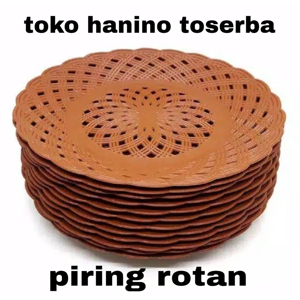 Piring rotan 1 lusin tebal berkualitas / piring makan