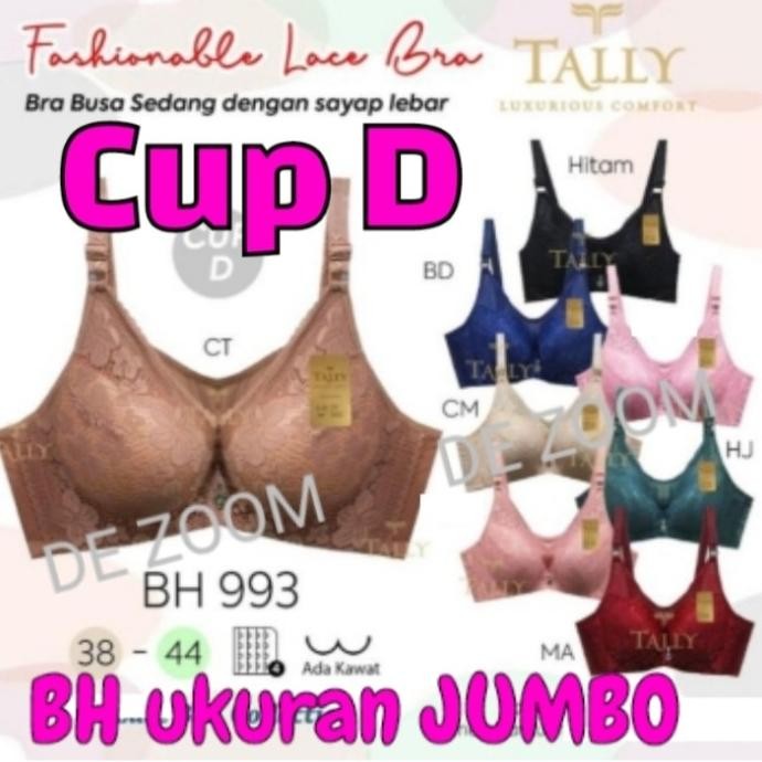 BIG SALE BH JUMBO CUP D PENEKAN LEMAK BERKAWAT TALLY 993 KAIT 4 UKURAN 38-44 