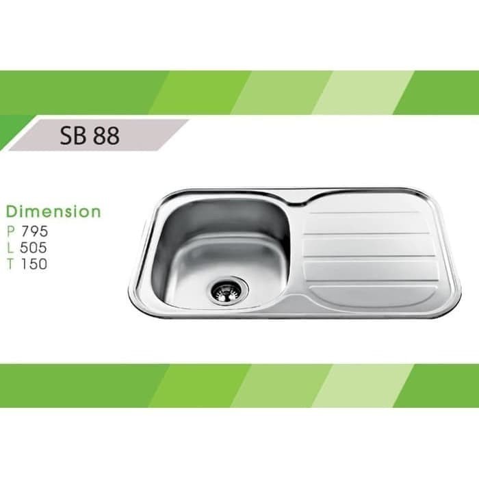 TERBARU Kitchen Sink Bak Cuci Piring Stainless Dapur Royal SB 88