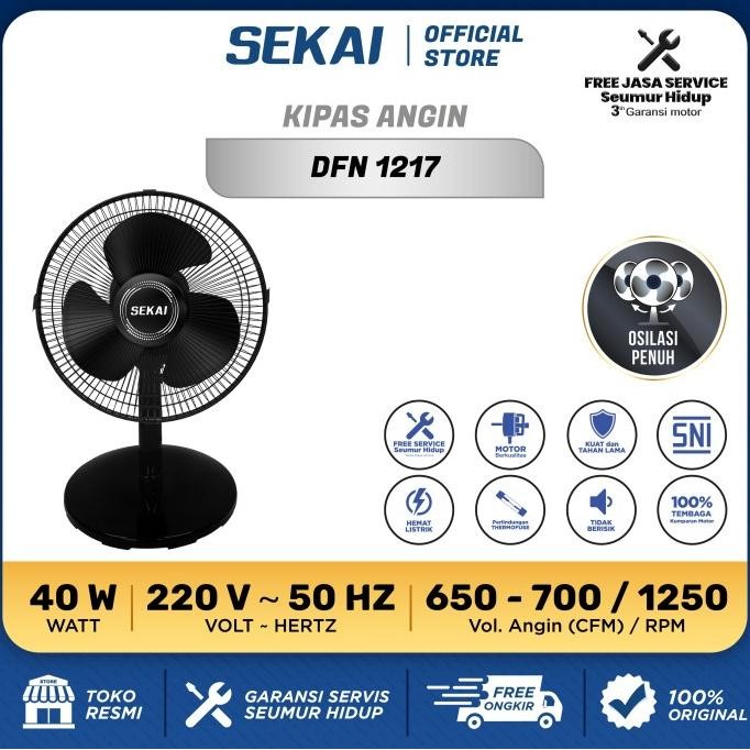 SEKAI Kipas Angin Duduk / Kipas Angin Meja 12 Inch - DFN 1217 H85S