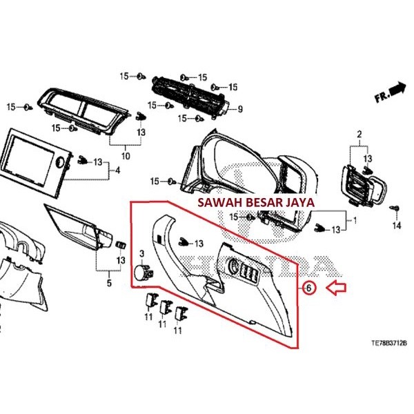 Cover Driver Lower - Tutup Dashboard Bawah Steer Stir Honda Brio Mobilio BRV 2013 2014 2015 2016