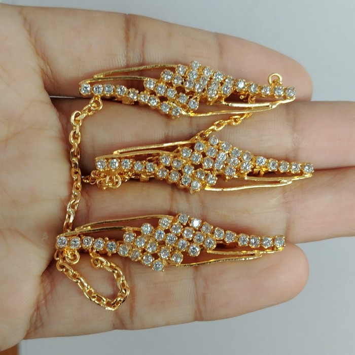 PENITI KEBAYA PERMATA LAPIS EMAS 3 BARIS