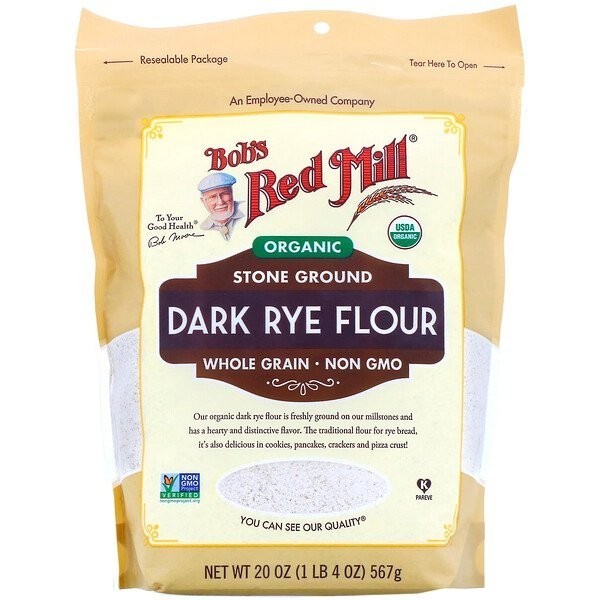 

BOB'S RED MILL ORGANIC WHOLE GRAIN DARK RYE FLOUR 623 GR