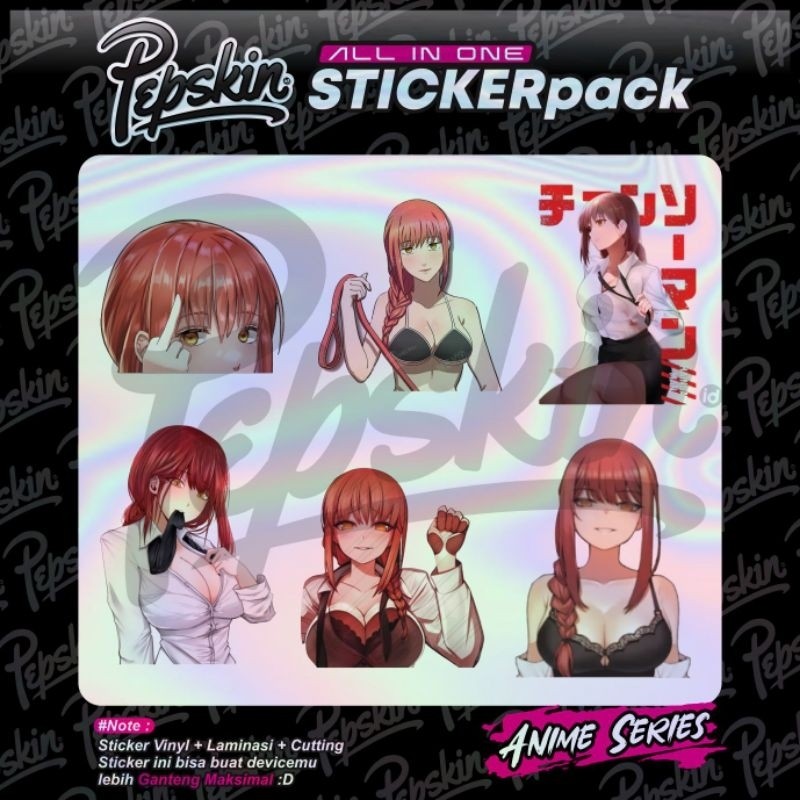 

Terlaris Pack Hologram Chainsawman Garskin Stiker Custom Case Laminasi Tebal COD