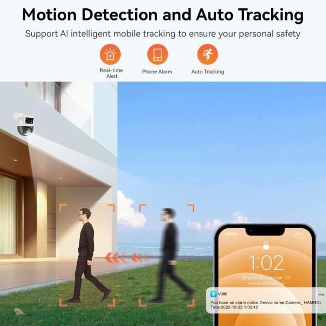 KAMERA CCTV V380PRO DUAL LENSA IP CAMERA CCTV OUTDOOR WATERPROOF