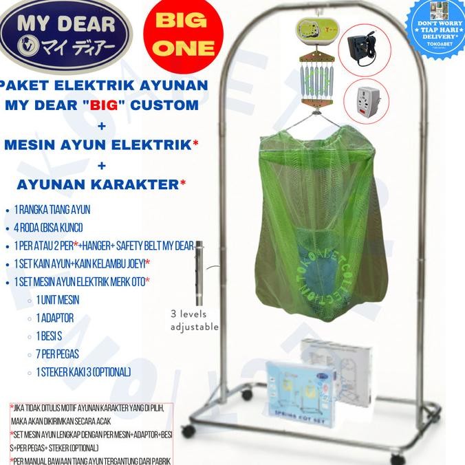 Paket Ayunan Bayi Otomatis OTO REMOTE Tiang MY DEAR JUMBO Kain Kelambu