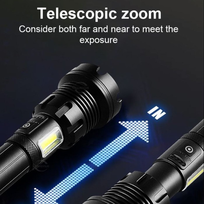 Senter Swat Led / Senter Led Xhp-160 / Senter Cas Usb Portable 7 Mode