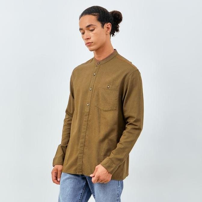 Produk Baru Emba Denim - Aurum One Kemeja Koko Pria Lengan Panjang Polos Regular Baju Fit