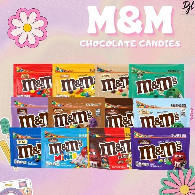 

M&M Chocolate Candies Sharing Size Permen Cokelat Kacang 1 Pouch Camilan Candy Snack Food Import Dengan Varian Rasa Almond Mint Caramel Cookie Pretzel Peanut Brownie Minis Dark Berkualitas