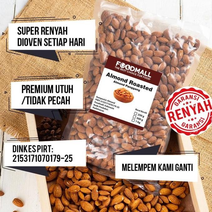 

Almond Roasted 1 kg GRADE A PREMIUM / Almond Panggang Berkualitas