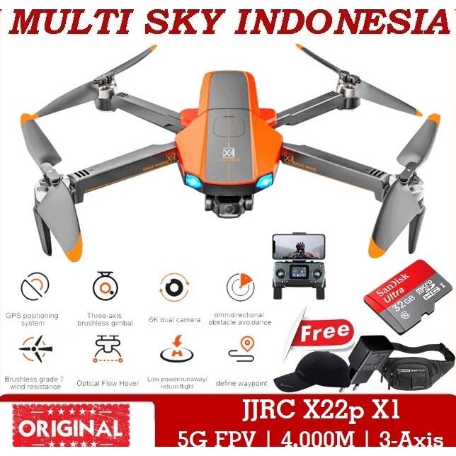 Promo JJRC X22P / X1 6k Camera 3axis Gimbal WiFi 5G GPS Drone Anti Tabrak COD