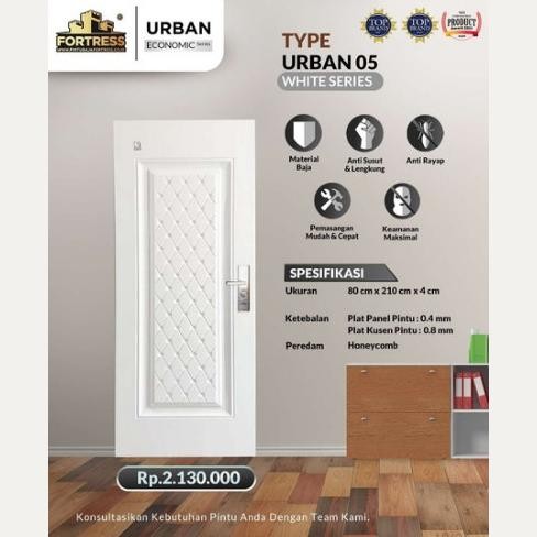 Best Pintu Baja Fortress Urban 80.05 Putih / Pintu Kamar / Pintu Baja