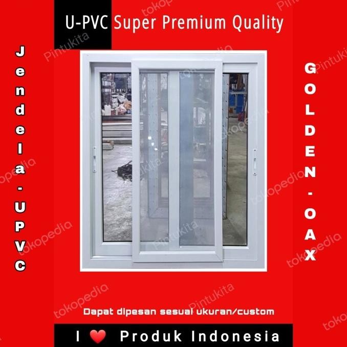 Best Jendela Sliding Upvc Super Premium -3 In 1-Kawat Nyamuk